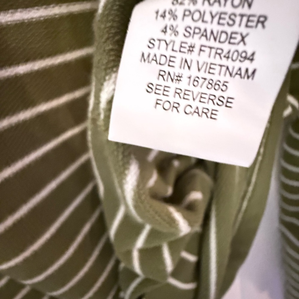 Notations Green and White Striped Women's Cardigan - Picture 2 of 2